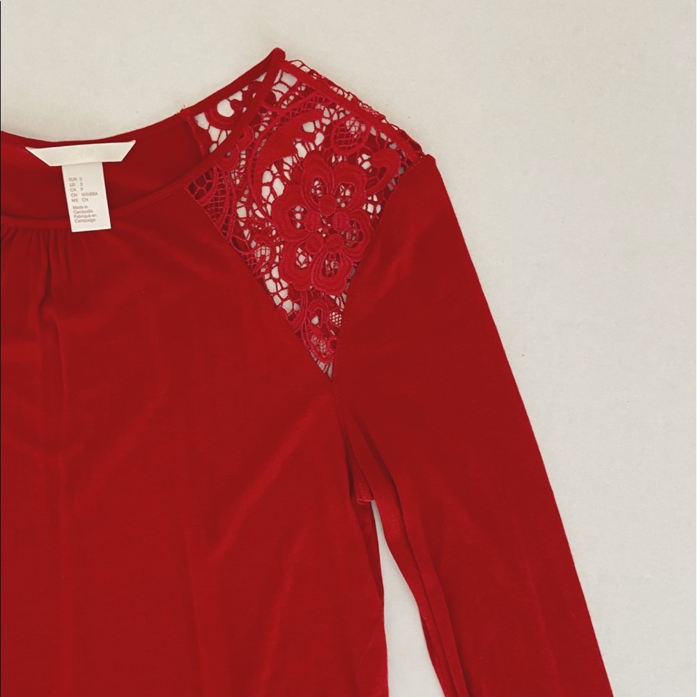 Red Lace Blouse